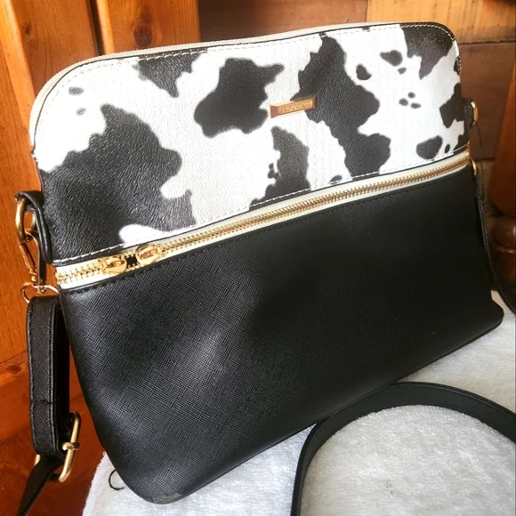 Elim & Paul Purse With Wallet- Cute Cow Print